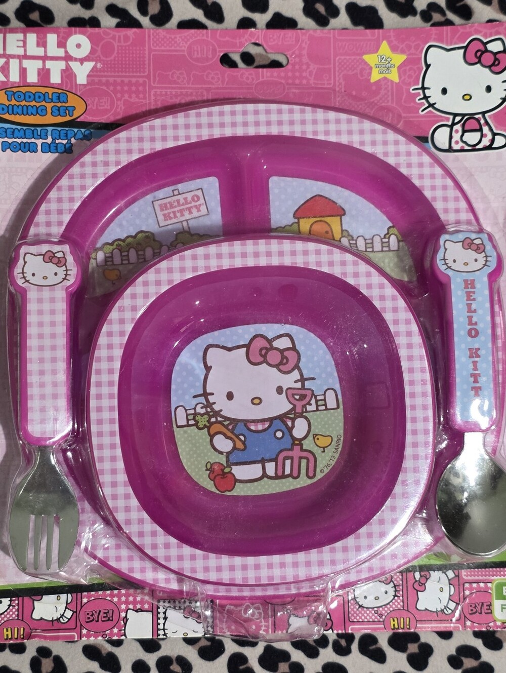 Hello Kitty Pink Divided Plate & Bowl Mealtime Toddler Set
